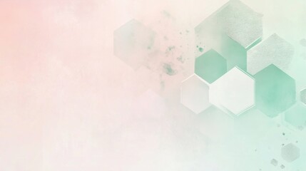 Poster - Elegant minimalist background with delicate hexagonal shapes and soft pastel colors