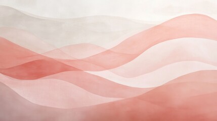 Poster - Soft abstract pencil strokes create a serene composition in gentle waves and layers of muted pastel hues