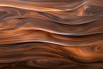 Poster - Abstract digital artwork featuring smooth, flowing lines in rich brown tones, creating a sense of depth and movement. Ideal for backgrounds, textures, and artistic projects.