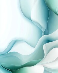 Poster - An abstract design featuring flowing curves and soft shades of teal and white. Perfect for backgrounds, banners, and artistic projects, creating a calming and modern atmosphere.