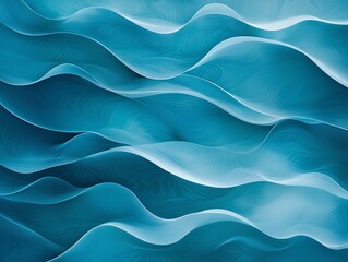 Poster - An abstract design featuring flowing blue waves that evoke a sense of calm and tranquility. Ideal for backgrounds, digital art, and various creative projects.