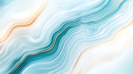 Poster - An abstract design featuring smooth, flowing lines in soothing blue and cream colors. Ideal for backgrounds, web design, and modern art projects.