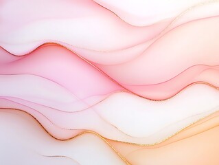 Poster - An abstract design featuring soft pastel waves in pink tones, creating a soothing and elegant visual. Perfect for backgrounds, wallpapers, or artistic projects.