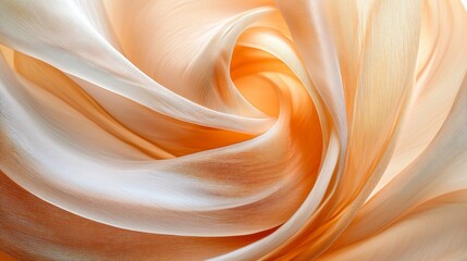 Wall Mural - Swirling peach silk fabric texture, abstract background, design element