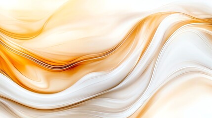 Poster - An elegant abstract swirl of warm orange and soft white colors, creating a fluid motion