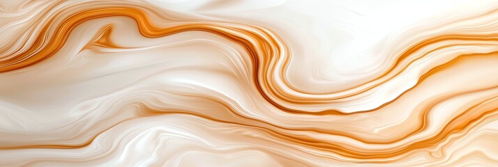 Poster - Beautiful abstract swirled marble texture with warm orange and cream tones. Perfect for backgrounds, wallpapers, and artistic designs to enhance visual appeal in various projects.