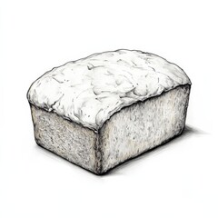 Aufkleber - Unique loaf of bread showcasing intricate texture and structure in simple presentation on a clean background