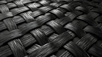 Abstract Black Woven Fiber Texture Design