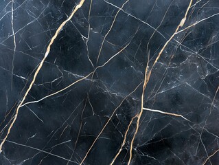 Poster - High-quality black marble texture featuring striking golden veins