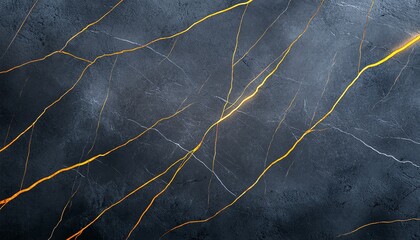 Poster - This abstract background features a dark stone surface with striking golden cracks, adding a touch of elegance and drama to your design projects, perfect for textures and wallpaper