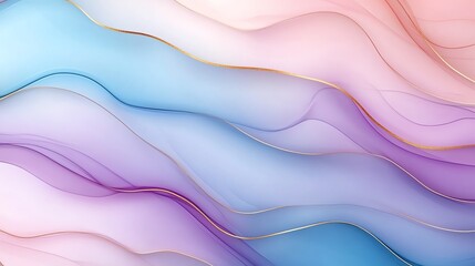 Poster - This abstract background features soft, flowing waves in pastel colors