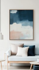 Poster - Dreamy abstract design in pastel blues offers a serene touch to modern decor for a calming atmosphere