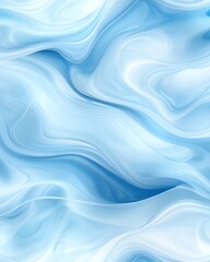 Poster - This abstract image features flowing waves in shades of blue, creating a serene and calming atmosphere