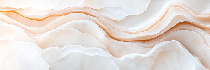 Poster - This abstract image features smooth, flowing lines in soft tones of white and peach. Ideal for backgrounds, design projects, and artistic creations, it evokes calm and elegance.