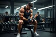 © Yuudaishin - Muscular Man Lifting Dumbbells in a Modern Gym – Strength and Power Training