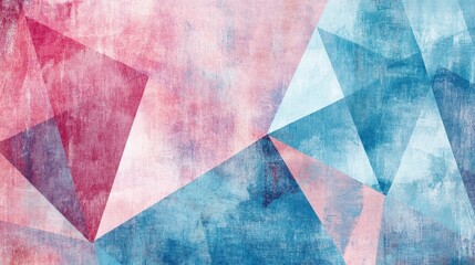 Aufkleber - Soft pencil strokes create geometric forms in shades of red and blue in an abstract artwork suitable for modern spaces