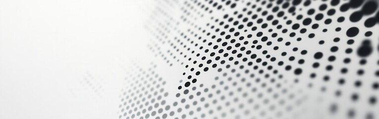 Poster - Monochromatic halftone pattern creating a gradient effect from light to dark shades in a minimalist design