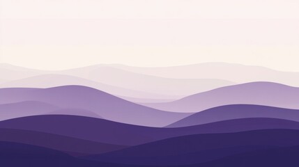 Poster - minimalist gradient composition featuring soft purple hills under a tranquil sky at dusk