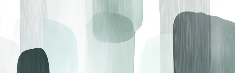 Aufkleber - Minimalist design featuring dashed lines in muted mint and gray with a focus on subtlety and tranquility