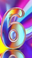 Poster - This clip showcases a lively animation featuring the number six, designed with colorful swirls and sparkles, perfect for birthday celebrations. The animation exudes joy and excitement
