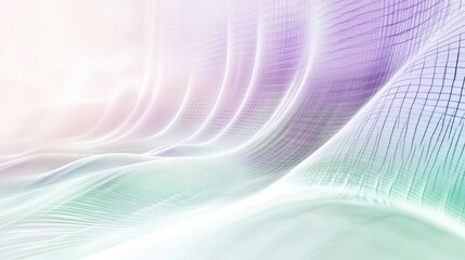 Aufkleber - Elegant pastel lavender and mint grid lines create a serene visual experience of flowing textures and soft colors