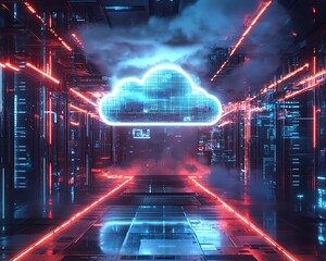 Fototapete - Cloud technology in business