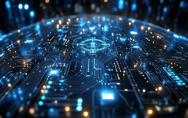 Aufkleber - Futuristic world with global network