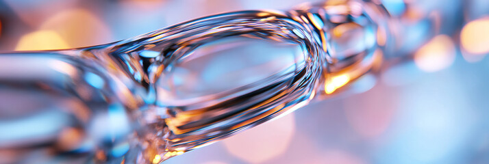 Poster - Close-up Photograph of Glass Object with Refracted Light