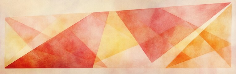 Poster - Abstract pencil strokes create a dynamic composition with warm tones and geometric shapes reflecting a sense of movement and energy