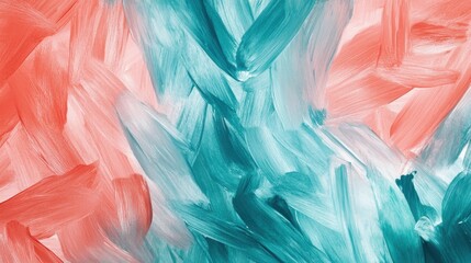 Poster - Abstract pencil strokes create a vibrant background with coral and teal hues for artistic expression and inspiration