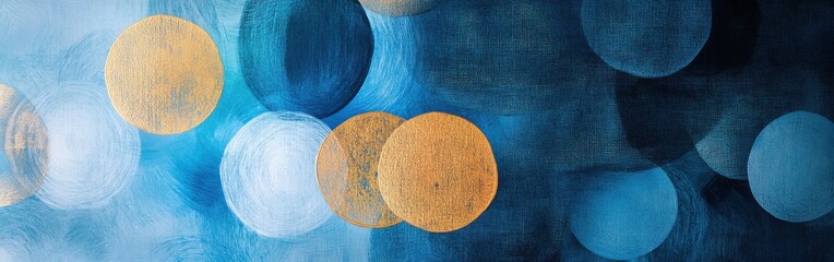 Poster - Overlapping spots of pencil strokes create an abstract design with rich colors and textures in a modern art setting