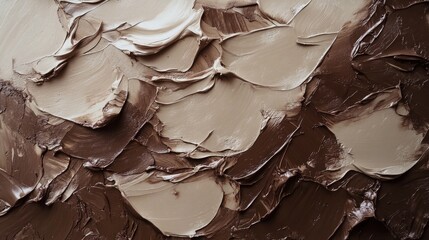 Aufkleber - Textured background featuring rich shades of chocolate with smooth and rough patterns for artistic inspiration