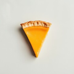 Poster - Delightful smooth pumpkin pie slice ready to be enjoyed on a clean surface for a cozy dessert experience