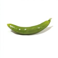 Aufkleber - Fresh snap pea pod on a white background highlighting its glossy texture and vibrant green color