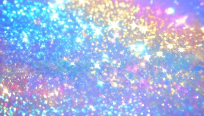 Aufkleber - iridescent blue and pastel glitter background with sparkling light bokeh, shimmering holographic texture for design and art


