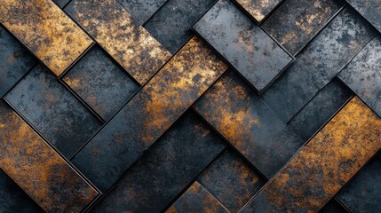 Aufkleber - Intricate metallic texture showcasing a blend of deep gray and rust at varying angles with a contemporary feel