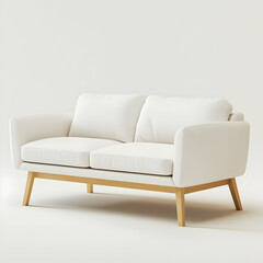 Wall Mural - Sofa, a simple-style sofa with white leather