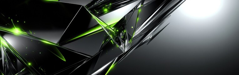 Aufkleber - Futuristic abstract background featuring sharp geometric shapes and luminous accents in a sleek composition
