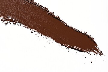 Poster - Bold brown paintbrush stroke on a white background.