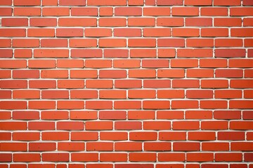 Poster - Textured red brick wall background pattern with white mortar gaps, featured in a horizontal layout.