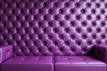Aufkleber - Luxurious tufted purple leather upholstery background with matching seating.