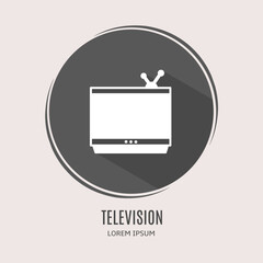 Poster - Symbol television logo. Illustration of television in flat. Stock vector.