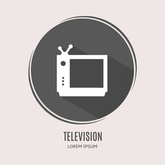 Poster - Symbol television logo. Illustration of television in flat. Stock vector.