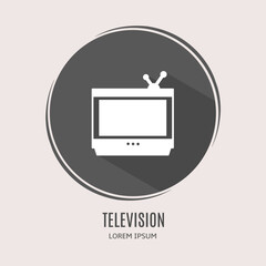 Poster - Symbol television logo. Illustration of television in flat. Stock vector.