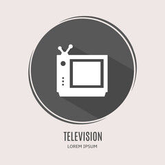 Poster - Symbol television logo. Illustration of television in flat. Stock vector.