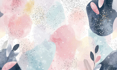 Aufkleber - soft pastel abstract background with shimmering glitter and organic shapes
