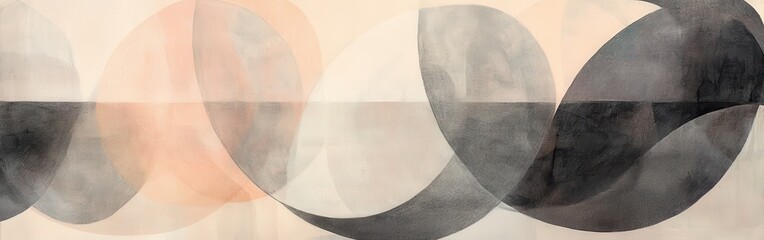 Poster - overlapping pencil strokes create muted circular patterns with a sense of depth and movement in a di