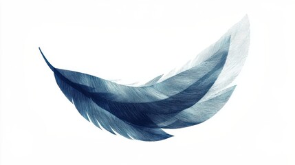 Poster - Elegant minimalist silhouette of a single feather showcasing intricate detail and gentle curves in a serene presentation
