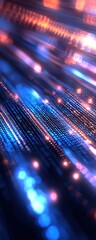 Aufkleber - A vivid abstract design featuring dynamic lines of blue and orange lights, creating a futuristic and tech-inspired visual effect.