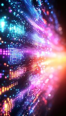 Aufkleber - A vibrant display of colorful lights and patterns, creating a dynamic and futuristic visual effect.